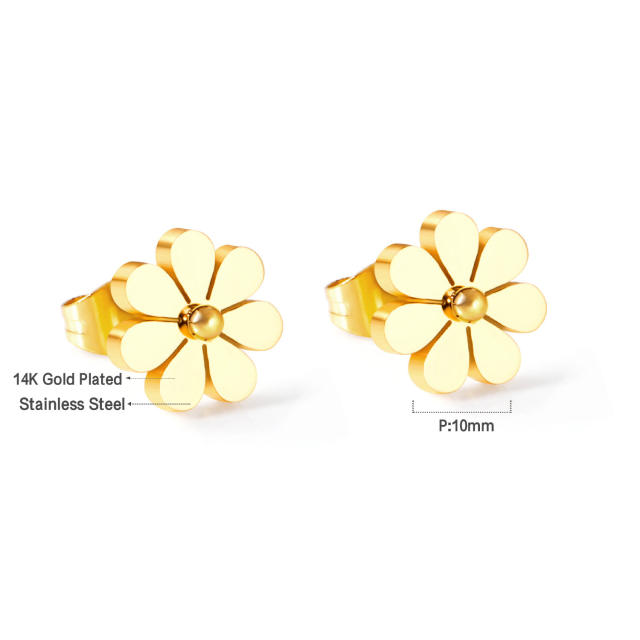 Sweet daisy stainless steel ear studs
