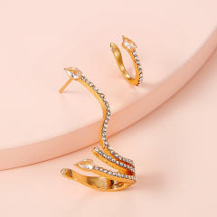 Rhinestone alloy ear cuff 2 pcs set