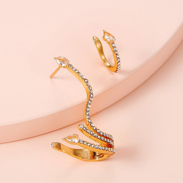 Rhinestone alloy ear cuff 2 pcs set