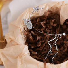 Diamond butterfly tassel ear wrap
