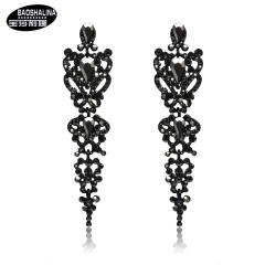 Luxury all black dangle earrings