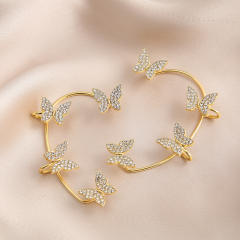 Diamond butterfly ear wrap