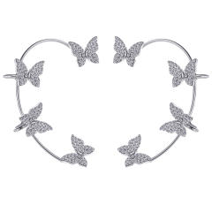 Diamond butterfly ear wrap