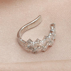 Diamond wave two layer ear cuff