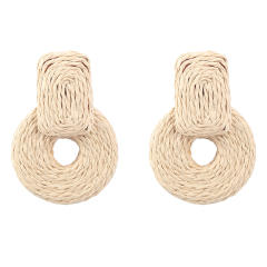 INS summer straw colorful earrings