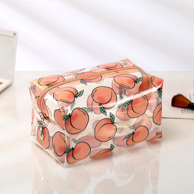 Korean fashion fruit design clear cosmetic bag