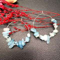 Natural crystal boho hoop earrings