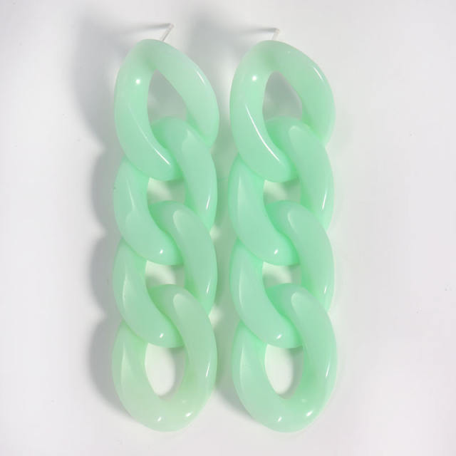 INS candy color acrylic chain dangle earrings