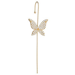Diamond butterfly ear wrap