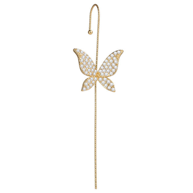 Diamond butterfly ear wrap