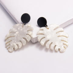 Famous acetate acrylic plate tree leaf earrings