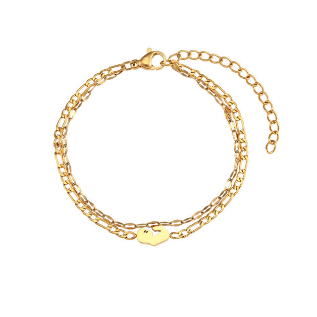 INS dainty layer stainless steel bracelet