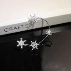 Diamond snowflake wrap cartilage earrings