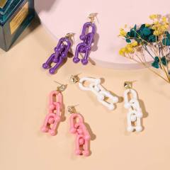 Candy color acrylic chain earrings