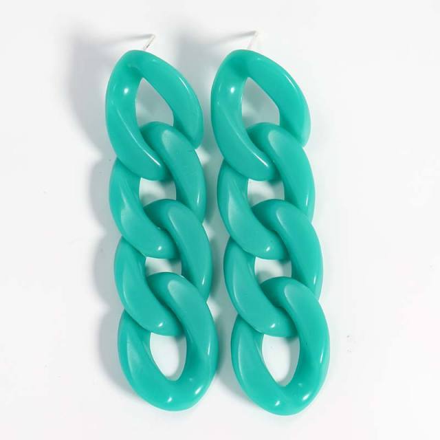 INS candy color acrylic chain dangle earrings