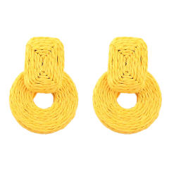 Summer design colorful straw ring earrings