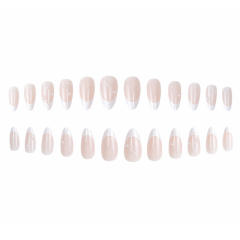 White color elegant clear false nails