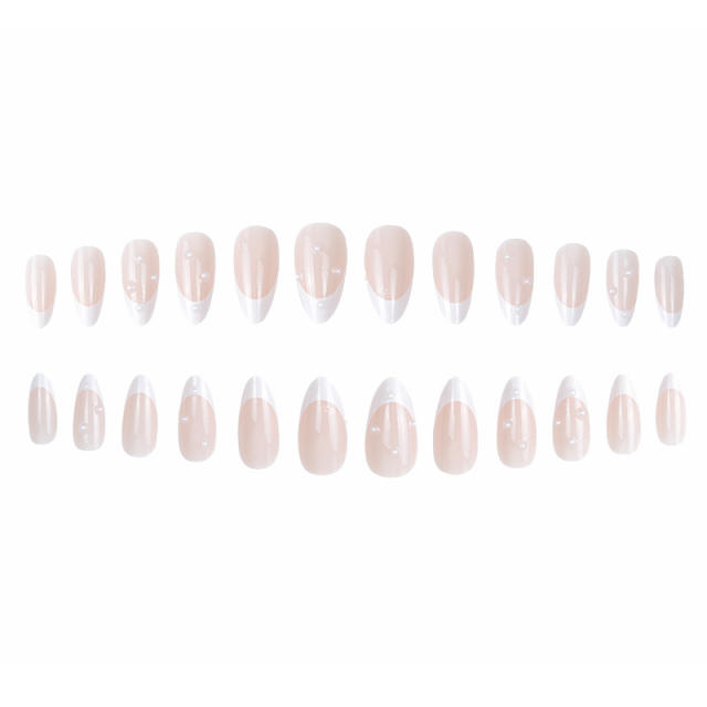 White color elegant clear false nails