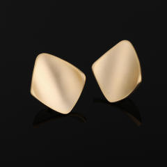 Matte gold color clip on earrings