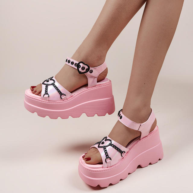 Chunky wedge sandals for women