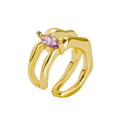 Color diamond c shape ear cuff