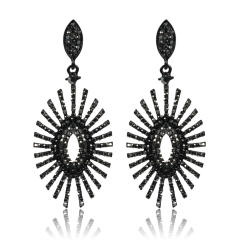 Luxury black color rhinestong dangle earrings