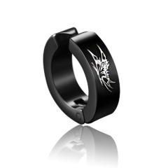 Black punk titanium steel ear clip