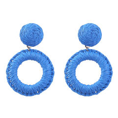 Summer boho ring design straw earrings