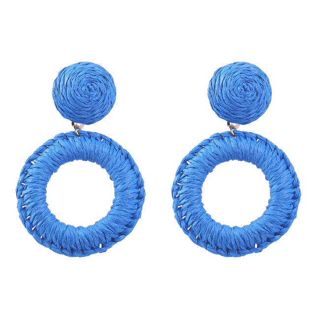 Summer boho ring design straw earrings