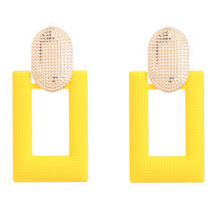 INS geometric spray paint square earrings