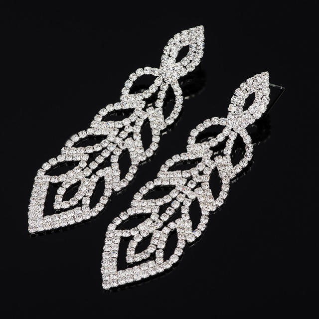 Vintage pave setting rhinestong dangle earrings
