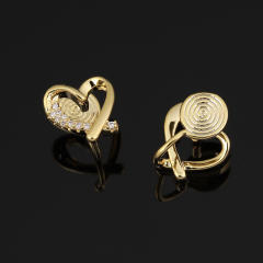 Diamond heart clip on earrings