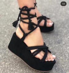 Wedge strappy sandals