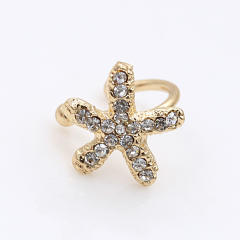 U shape diamond bow ear cuff