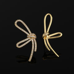 Diamond knot clip on earrings