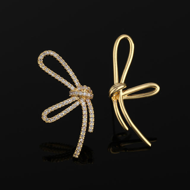 Diamond knot clip on earrings