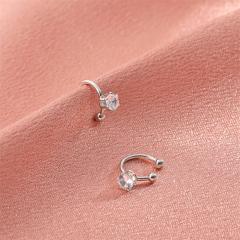 Silver color diamond ear cuff
