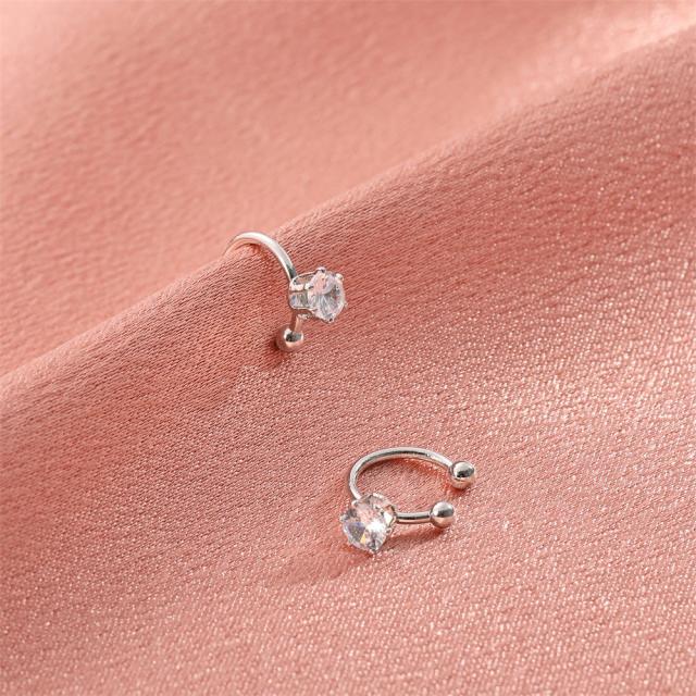 Silver color diamond ear cuff
