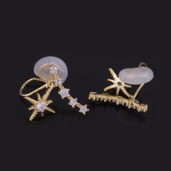 Diamond star drop earrings clip on earrings