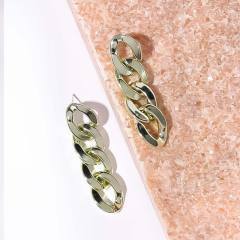 INS personalized electroplated UV acrylic chain earrings