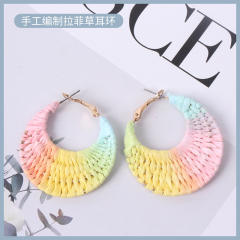 Handmade national trend hoop earrings