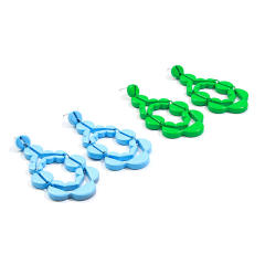 2022 personality green blue color dangle earrings