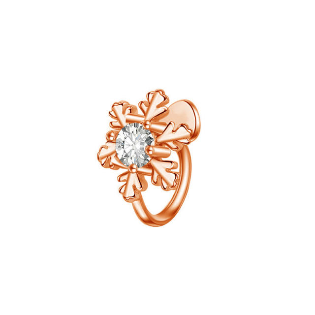 Diamond snowflake ear cuff