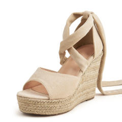 Colored strappy wedge sandals