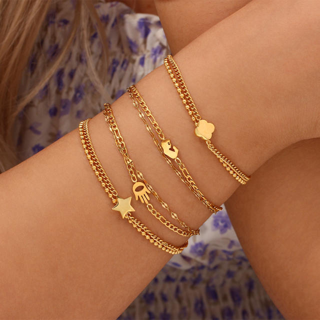 INS dainty layer stainless steel bracelet