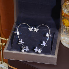 Delicate pave setting butterfly ear wrap
