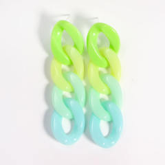INS candy color acrylic chain dangle earrings