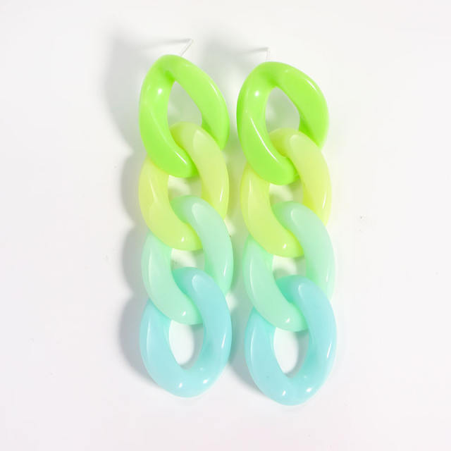 INS candy color acrylic chain dangle earrings
