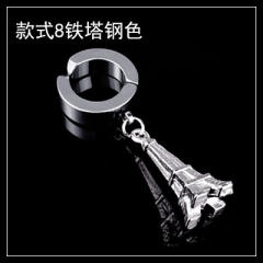 Black titanium steel unisex ear clip