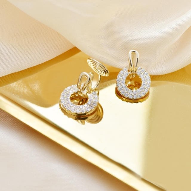 Diamond ring clip on earrings